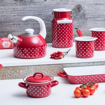 Preview: Riess Kaffeeschale, Country Pünktchen Rot